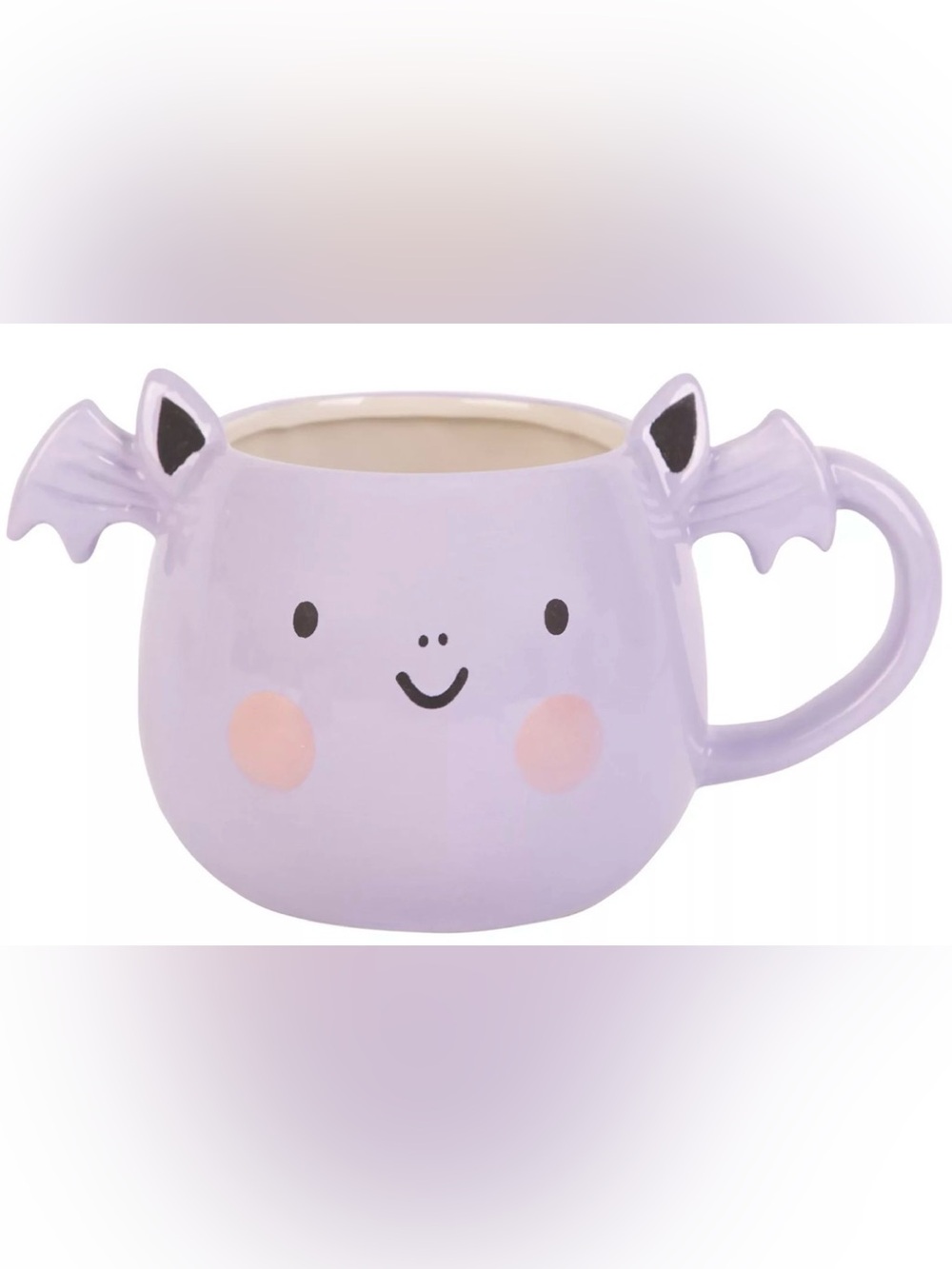 Cute Bat Ceramic Mug, Lavendar, from Home Essentials, NEW